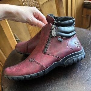 Reiker Red Leather Booties
